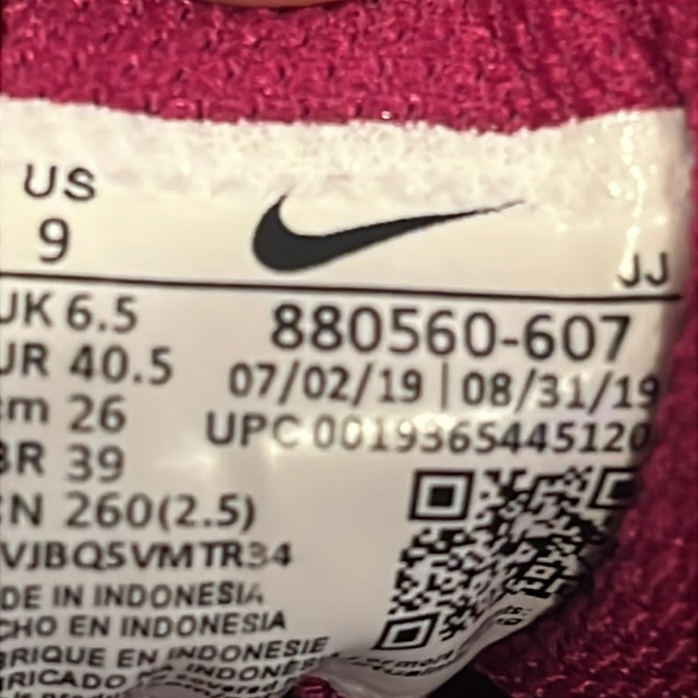 NIKE Zoom Pegasus 34 Women's Purple Burgundy Running Athletic Sneakers Shoes 9 - Picture 10 of 14